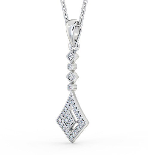 Drop Style 0.15ct Diamond Pendant 9K White Gold PNT93_WG_THUMB1 