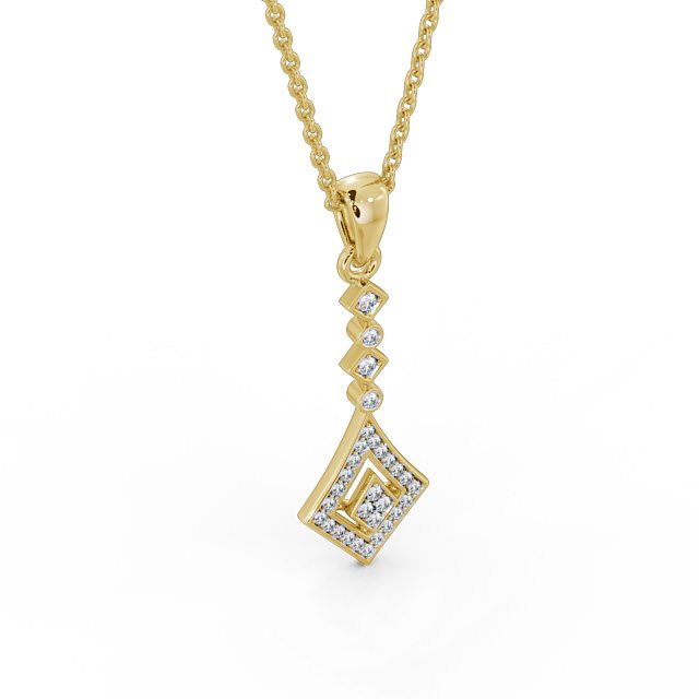 Drop Style 0.15ct Diamond Pendant 18K Yellow Gold - Neive PNT93_YG_FLAT