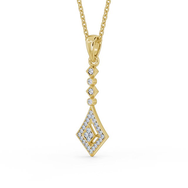 Drop Style 0.15ct Diamond Pendant 18K Yellow Gold - Neive
