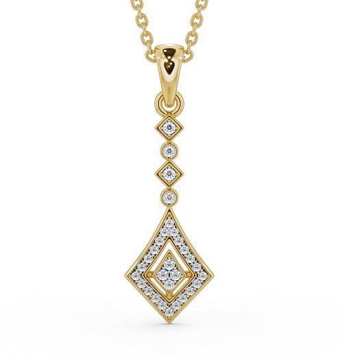  Drop Style 0.15ct Diamond Pendant 18K Yellow Gold - Neive PNT93_YG_THUMB2 