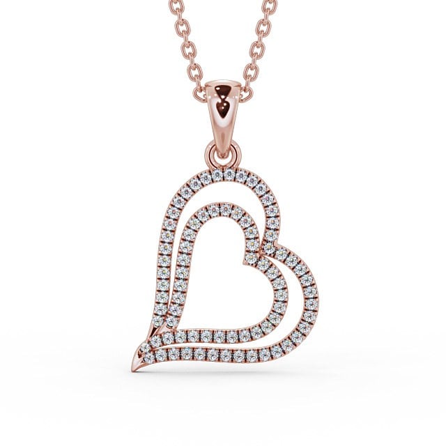Heart Shaped Diamond Pendant 9K Rose Gold - Luana PNT94_RG_UP