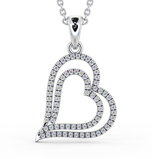  Heart Shaped Diamond Pendant 9K White Gold - Luana PNT94_WG_THUMB2 