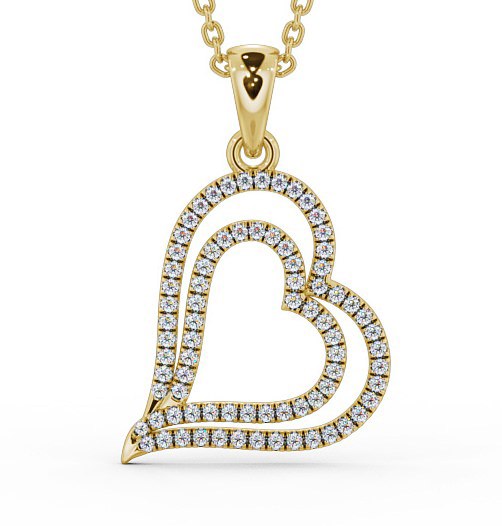  Heart Shaped Diamond Pendant 9K Yellow Gold - Luana PNT94_YG_THUMB2 