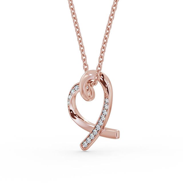 Heart Shaped Diamond Pendant 9K Rose Gold - Darina PNT95_RG_SIDE