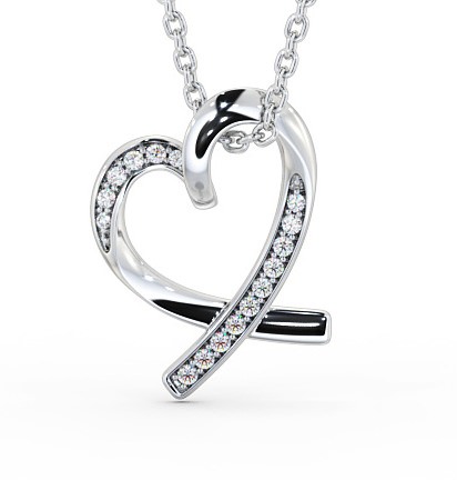  Heart Shaped Diamond Pendant 9K White Gold - Darina PNT95_WG_THUMB2 