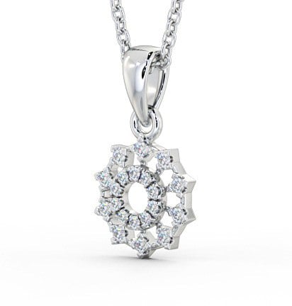 Floral Design Diamond Pendant 18K White Gold PNT97_WG_THUMB1