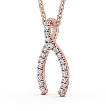 Wishbone Style Diamond Pendant 18K Rose Gold - Merida PNT98_RG_THUMB1
