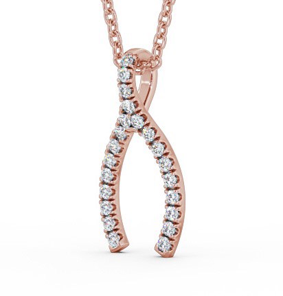 Wishbone Style Diamond Pendant 9K Rose Gold PNT98_RG_THUMB1 