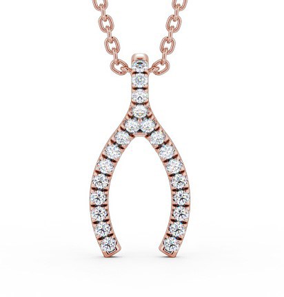  Wishbone Style Diamond Pendant 18K Rose Gold - Merida PNT98_RG_THUMB2 