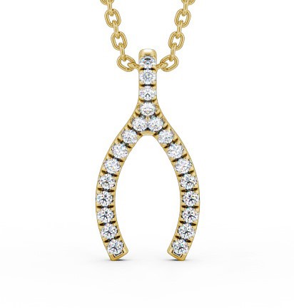  Wishbone Style Diamond Pendant 9K Yellow Gold - Merida PNT98_YG_THUMB2 