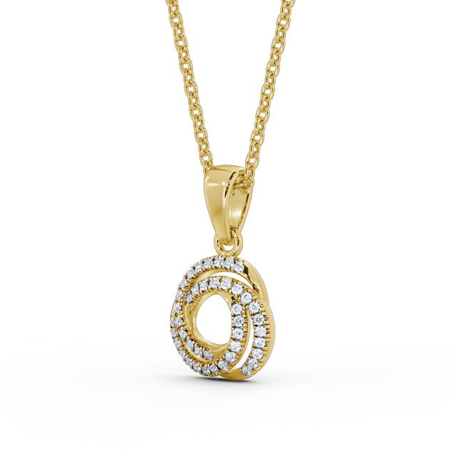 Cluster Style Diamond Pendant 9K Yellow Gold - Ornella PNT99_YG_SIDE