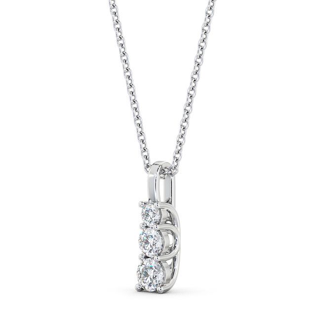 Journey Round Diamond Pendant 18K White Gold - Malago PNT9_WG_SIDE