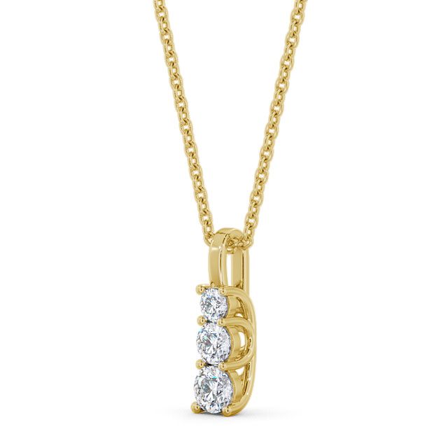 Journey Round Diamond Pendant 18K Yellow Gold - Malago PNT9_YG_SIDE