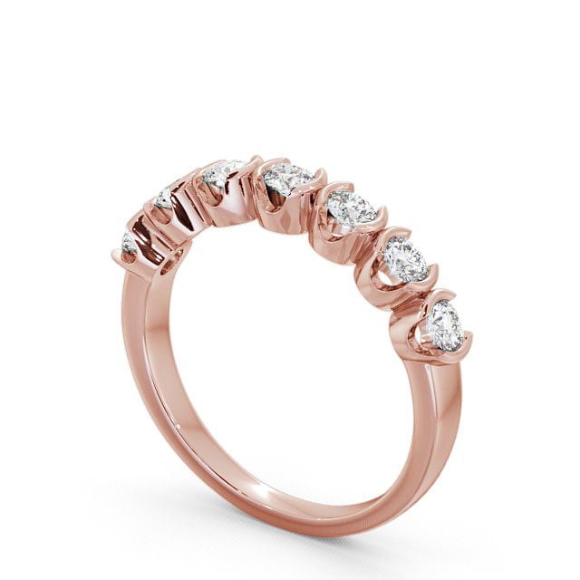 Seven Stone Round Diamond Ring 18K Rose Gold - Franche SE11_RG_SIDE
