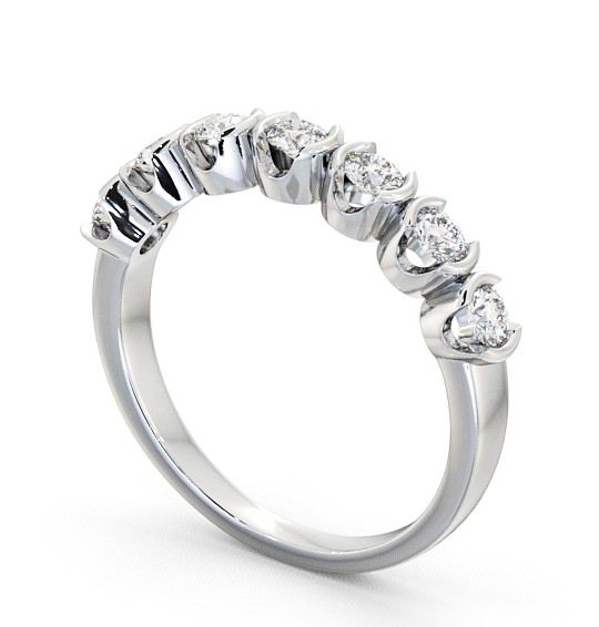 Seven Stone Round Diamond Open Bezel Style Ring Palladium SE11_WG_THUMB1 