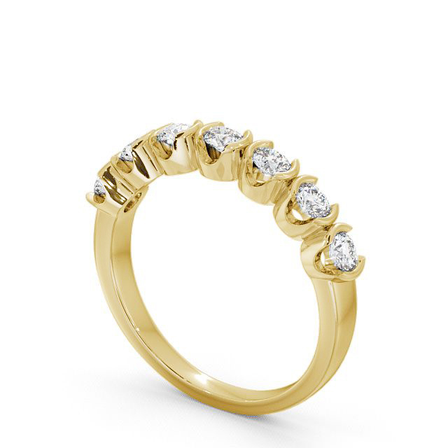 Seven Stone Round Diamond Ring 9K Yellow Gold - Franche SE11_YG_SIDE