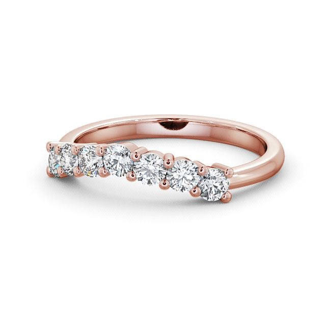 Seven Stone Round Diamond Ring 18K Rose Gold - Matfen SE12_RG_FLAT
