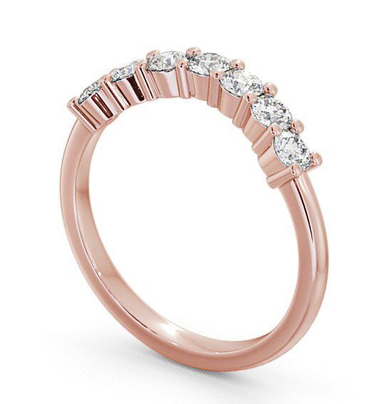 Seven Stone Round Diamond Curved Setting Ring 9K Rose Gold SE12_RG_THUMB1