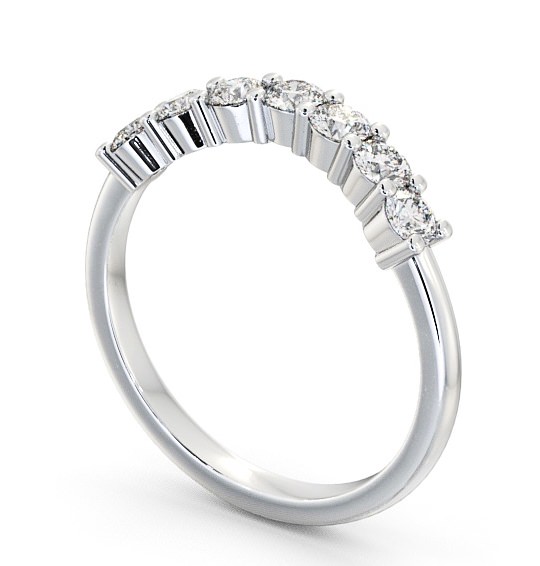  Seven Stone Round Diamond Ring 9K White Gold - Matfen SE12_WG_THUMB1 