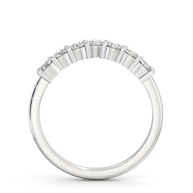 Seven Stone Round Diamond Ring 9K White Gold - Matfen SE12_WG_UP