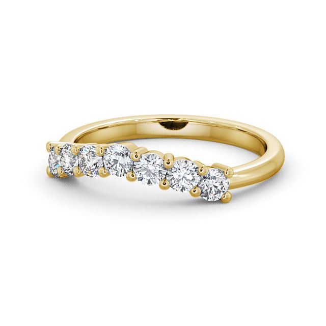Seven Stone Round Diamond Ring 9K Yellow Gold - Matfen SE12_YG_FLAT