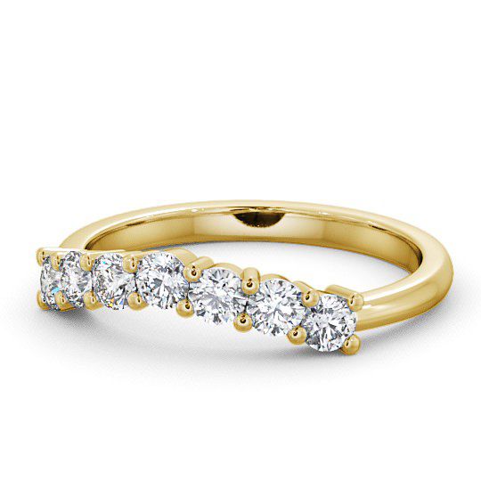  Seven Stone Round Diamond Ring 9K Yellow Gold - Matfen SE12_YG_THUMB2 