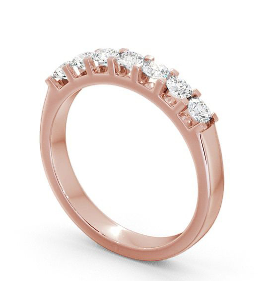 Seven Stone Round Diamond Square Prong Ring 18K Rose Gold SE13_RG_THUMB1 