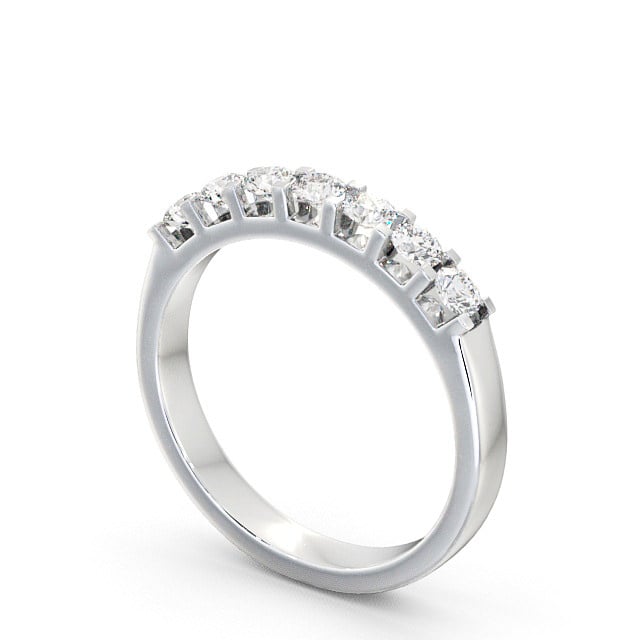 Seven Stone Round Diamond Ring 9K White Gold - Beacon SE13_WG_SIDE