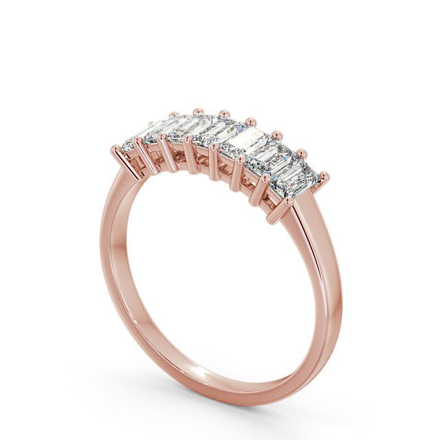Seven Stone Emerald Diamond Ring 9K Rose Gold - Aberargie SE14_RG_SIDE
