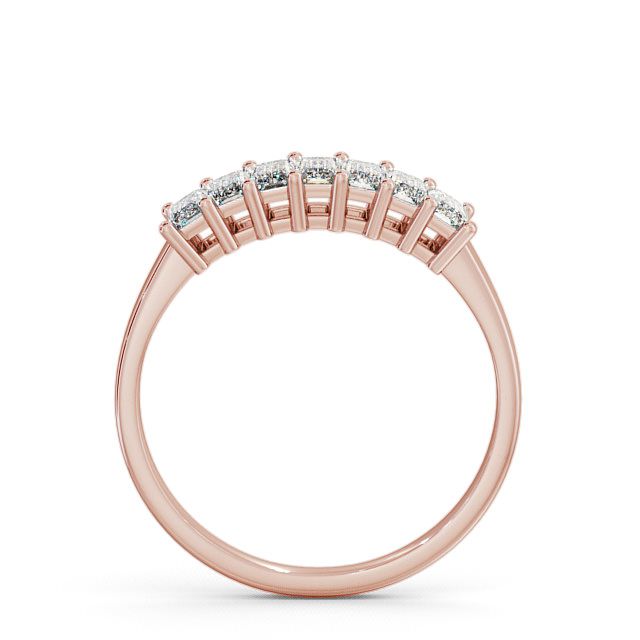 Seven Stone Emerald Diamond Ring 18K Rose Gold - Aberargie SE14_RG_UP