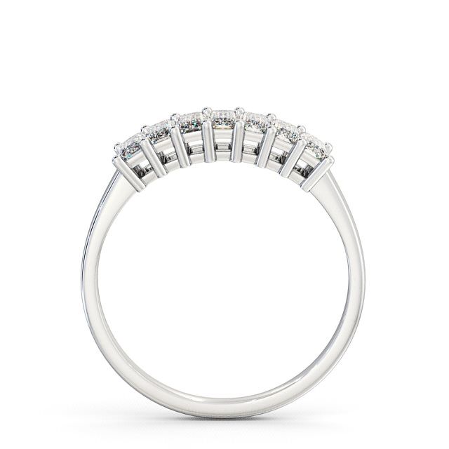 Seven Stone Emerald Diamond Ring 18K White Gold - Aberargie SE14_WG_UP