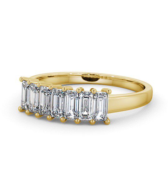  Seven Stone Emerald Diamond Ring 18K Yellow Gold - Aberargie SE14_YG_THUMB2 