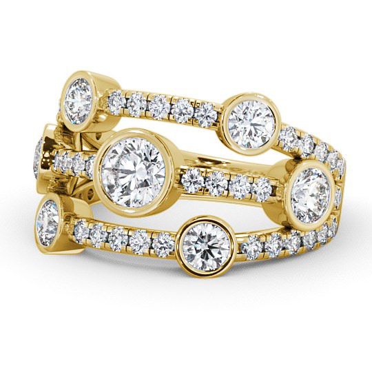 Seven Stone Round Diamond Ring 18K Yellow Gold - Richmond SE15_YG_THUMB2 