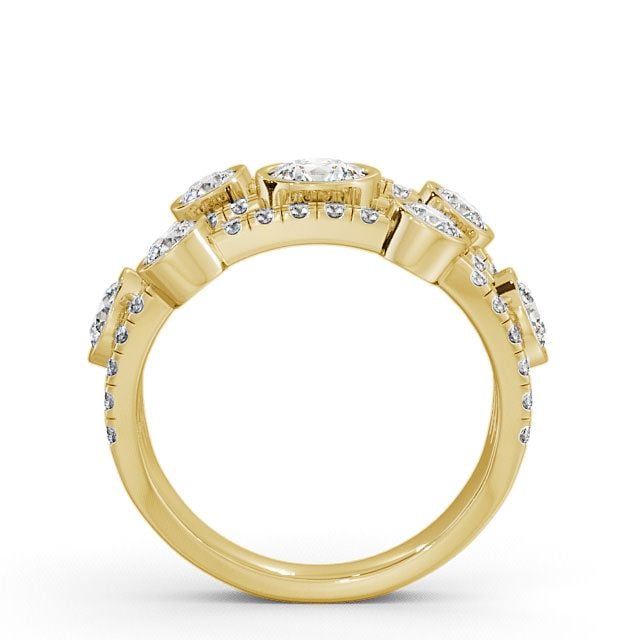 Seven Stone Round Diamond Ring 18K Yellow Gold - Richmond SE15_YG_UP