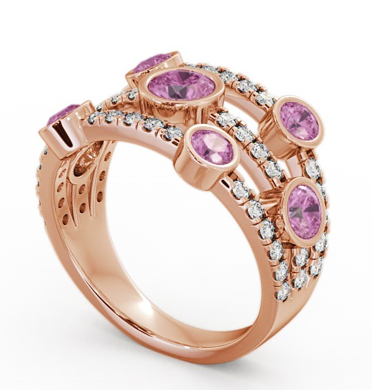 Cluster Seven Stone Pink Sapphire and Diamond 1.93ct Ring 18K Rose Gold SE15GEM_RG_PS_THUMB1