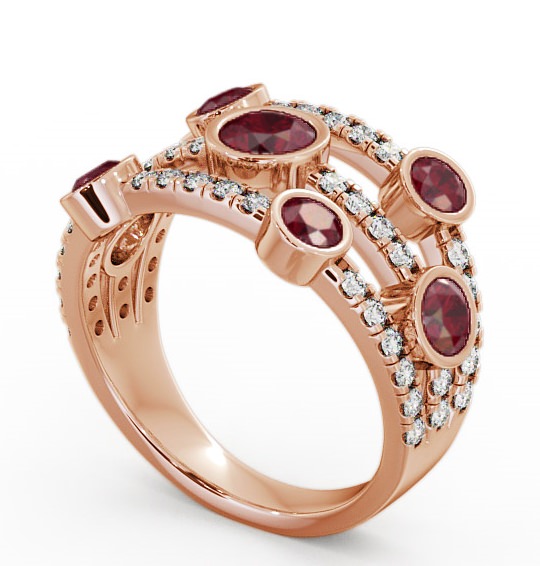 Cluster Seven Stone Ruby and Diamond 1.93ct Ring 18K Rose Gold SE15GEM_RG_RU_THUMB1