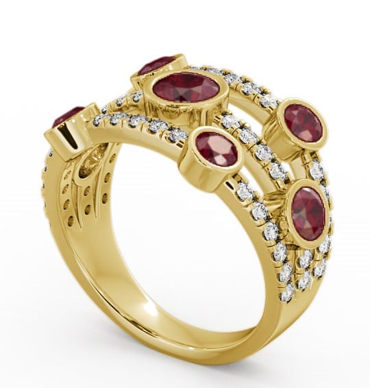 Cluster Seven Stone Ruby and Diamond 1.93ct Ring 18K Yellow Gold SE15GEM_YG_RU_THUMB1