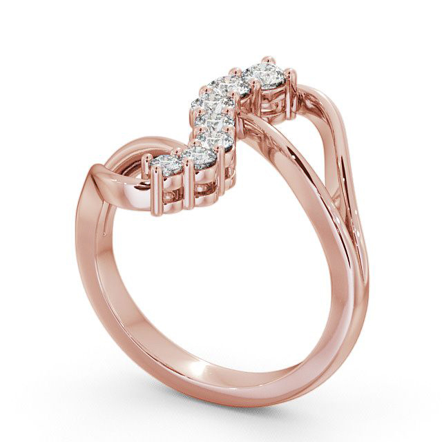 Seven Stone Round Diamond Ring 18K Rose Gold - Aspley SE16_RG_SIDE