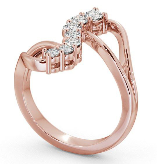 Seven Stone Round Diamond Cocktail Style Ring 18K Rose Gold SE16_RG_THUMB1