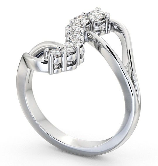 Seven Stone Round Diamond Cocktail Style Ring Palladium SE16_WG_THUMB1