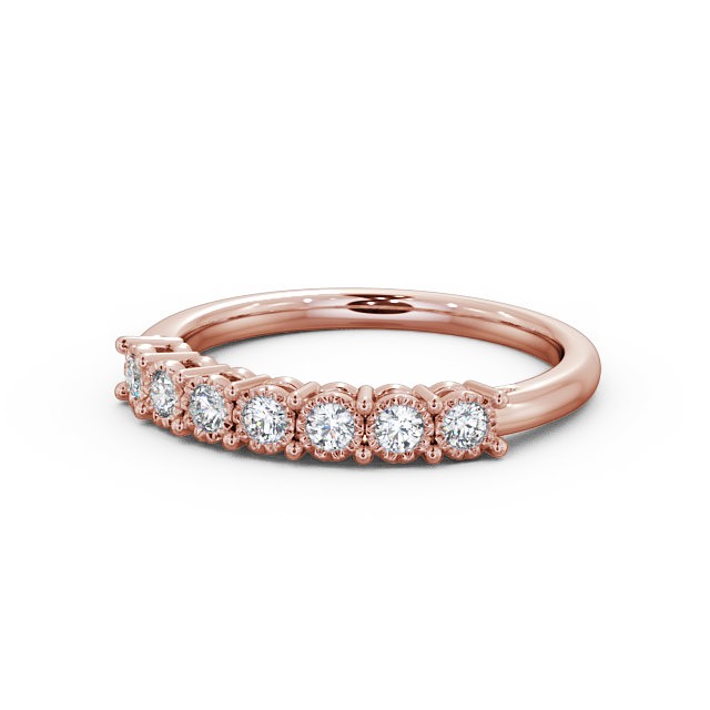 Seven Stone Round Diamond Ring 18K Rose Gold - Roselyn SE17_RG_FLAT