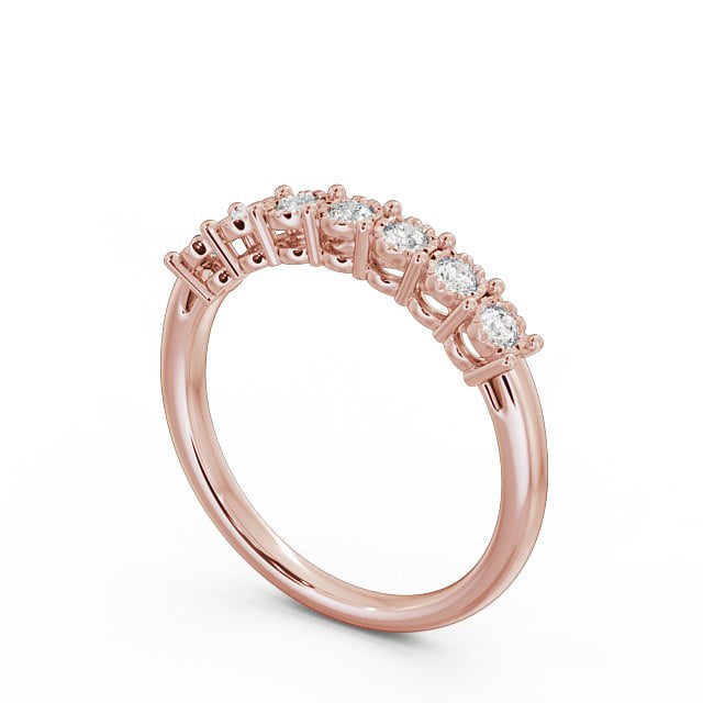 Seven Stone Round Diamond Ring 18K Rose Gold - Roselyn SE17_RG_SIDE
