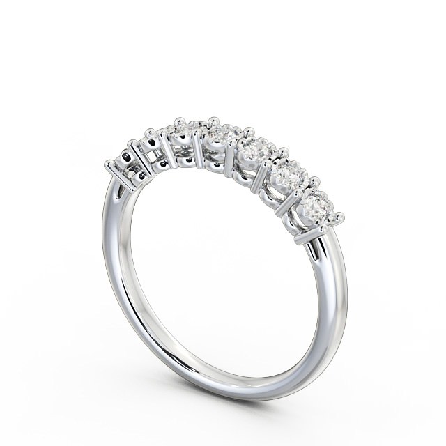 Seven Stone Round Diamond Ring Palladium - Roselyn SE17_WG_SIDE