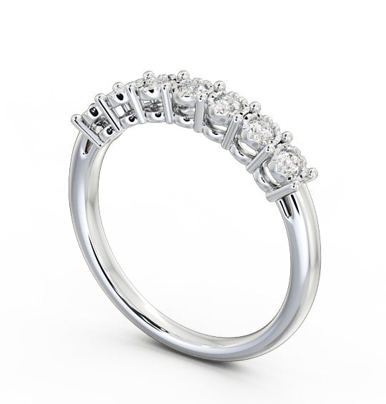  Seven Stone Round Diamond Ring 9K White Gold - Roselyn SE17_WG_THUMB1 