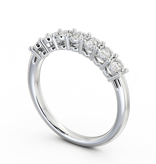 Seven Stone Round Diamond Illusion Setting Style Ring Palladium SE17_WG_THUMB1