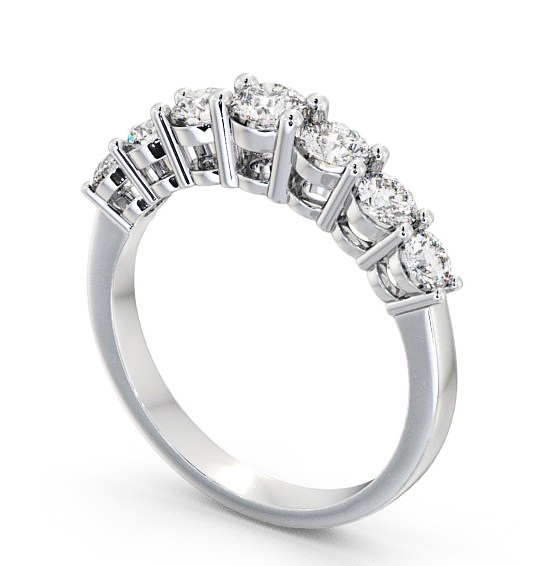  Seven Stone Round Diamond Ring 9K White Gold - Amley SE2_WG_THUMB1 