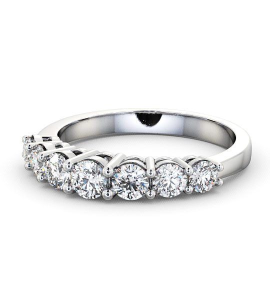  Seven Stone Round Diamond Ring 18K White Gold - Amley SE2_WG_THUMB2 
