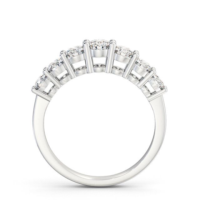 Seven Stone Round Diamond Ring 18K White Gold - Amley SE2_WG_UP