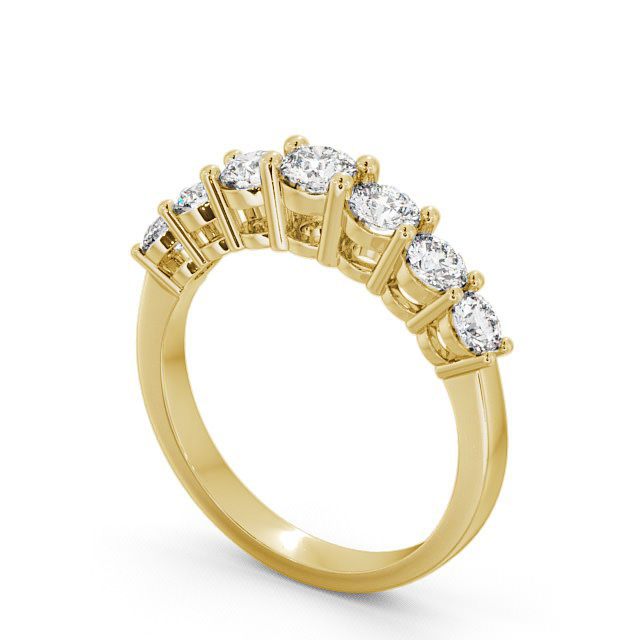 Seven Stone Round Diamond Ring 18K Yellow Gold - Amley SE2_YG_SIDE