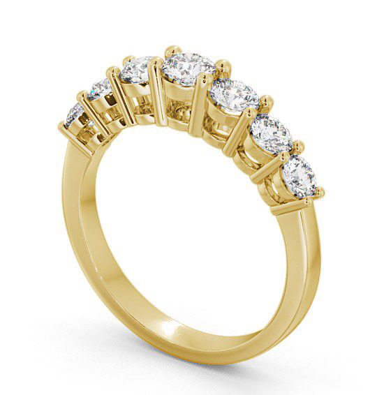 Seven Stone Round Diamond Graduating Design Ring 18K Yellow Gold SE2_YG_THUMB1